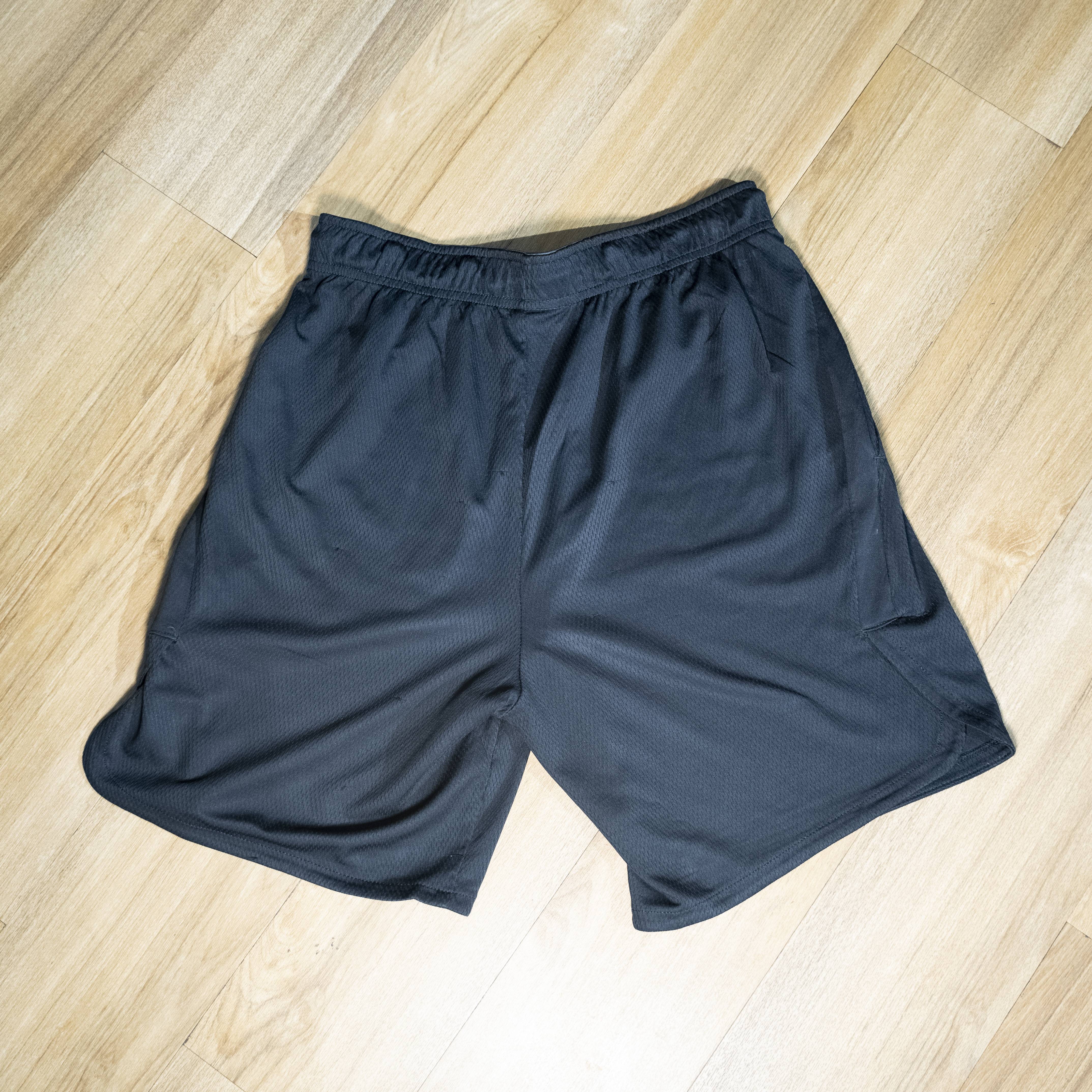 Men's Black Athletic Mesh Shorts