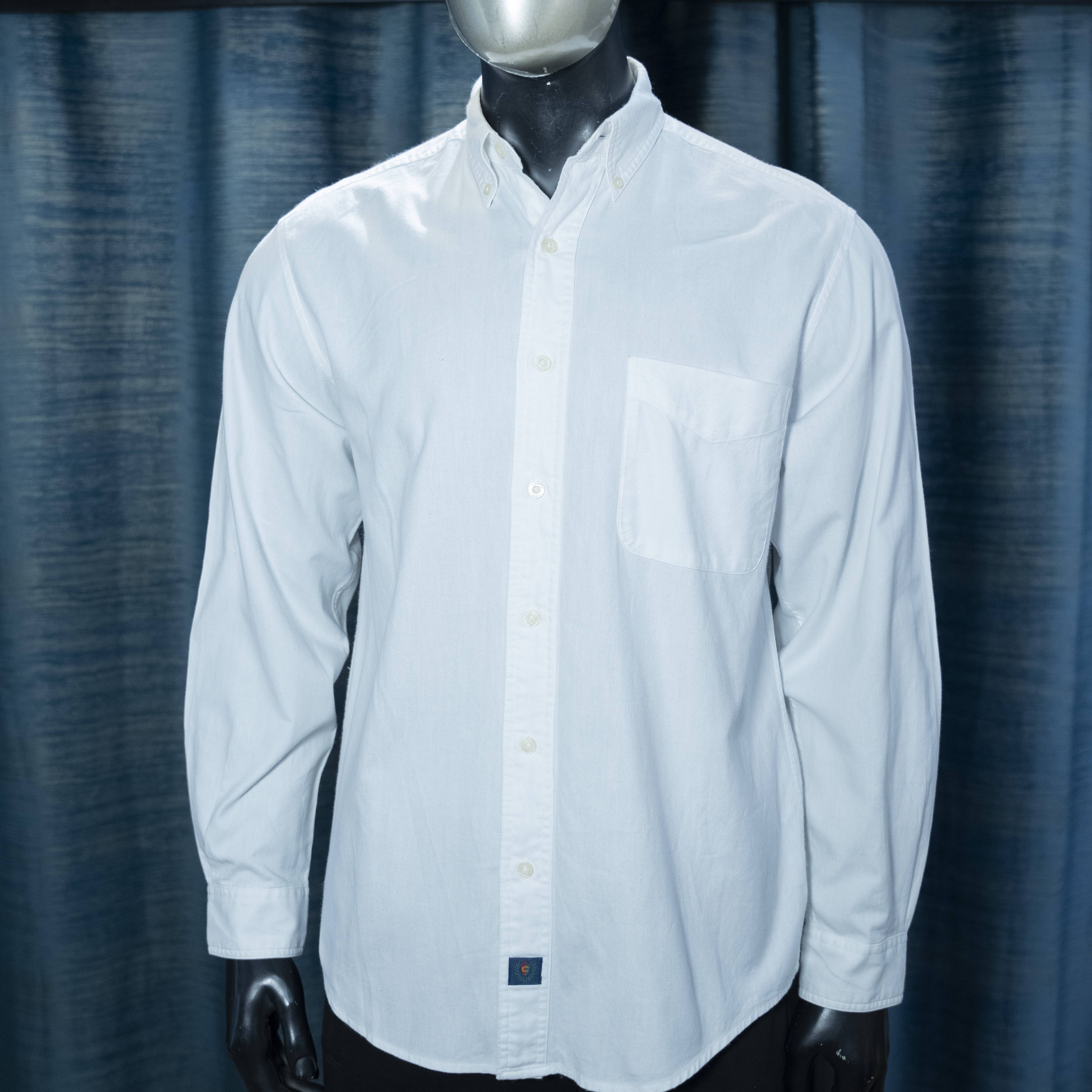 Men's White Button-Down Oxford Shirt