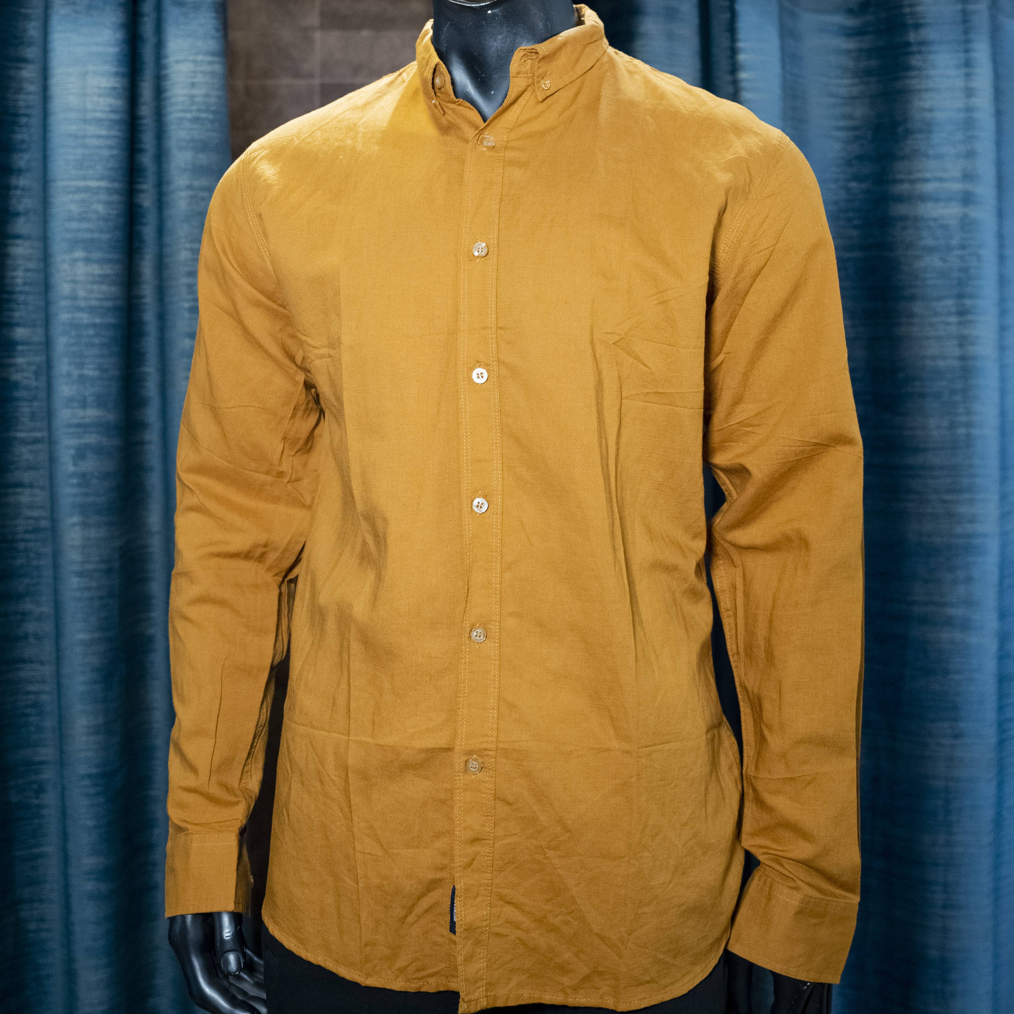 Men's Mustard Yellow Button-Down Oxford Shirt