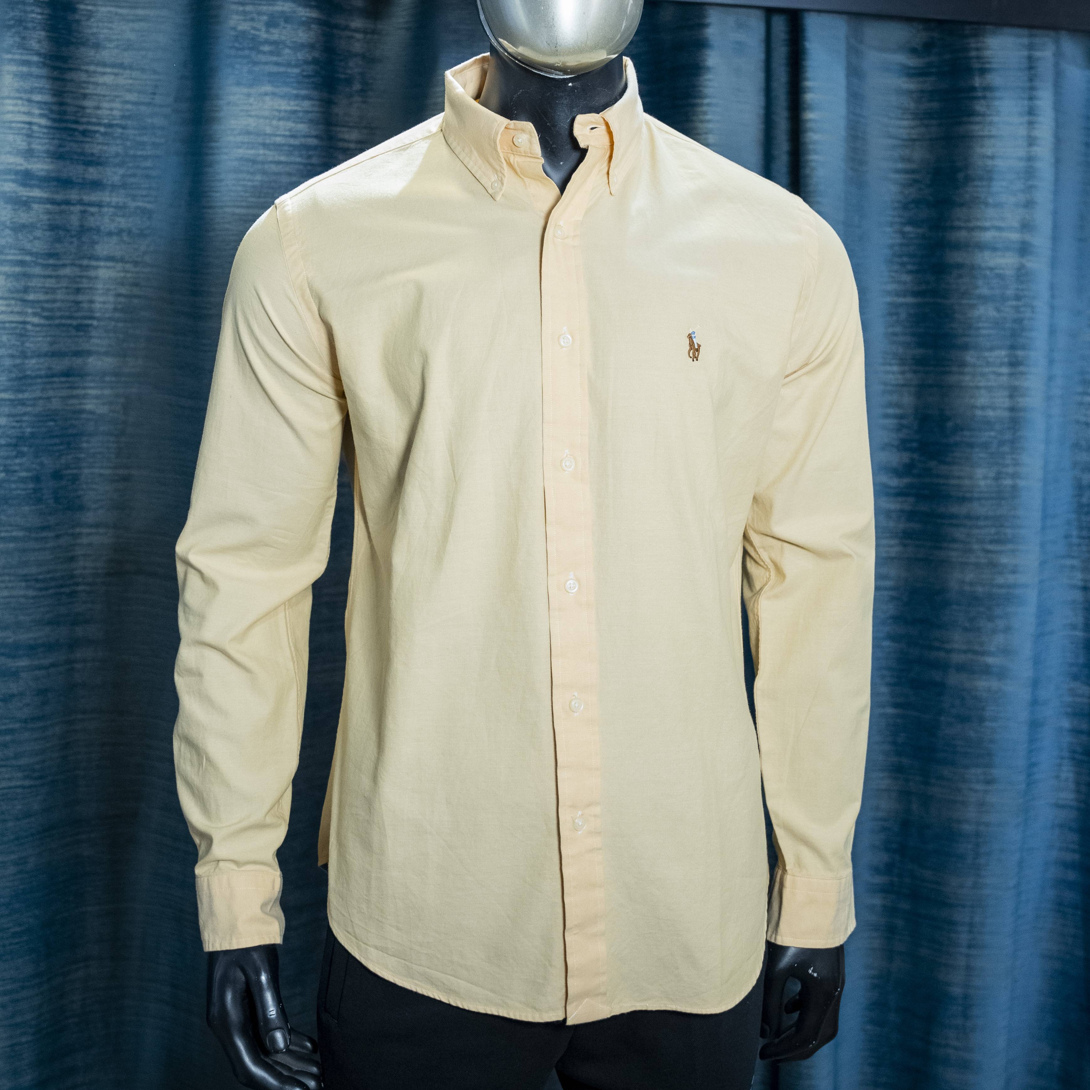 Men's Light Yellow Button-Down Shirt