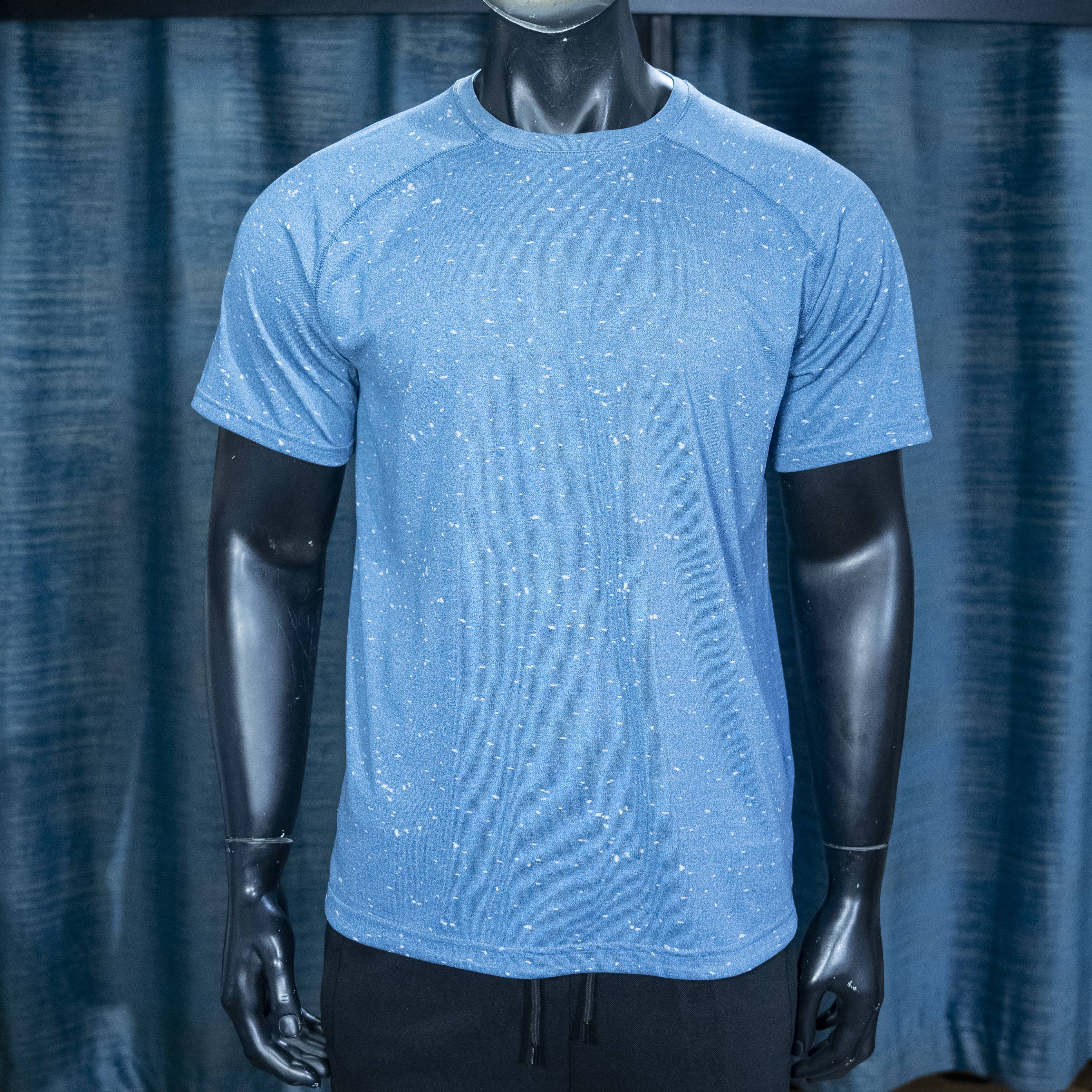 Men's Light Blue Speckled Athletic T-Shirt