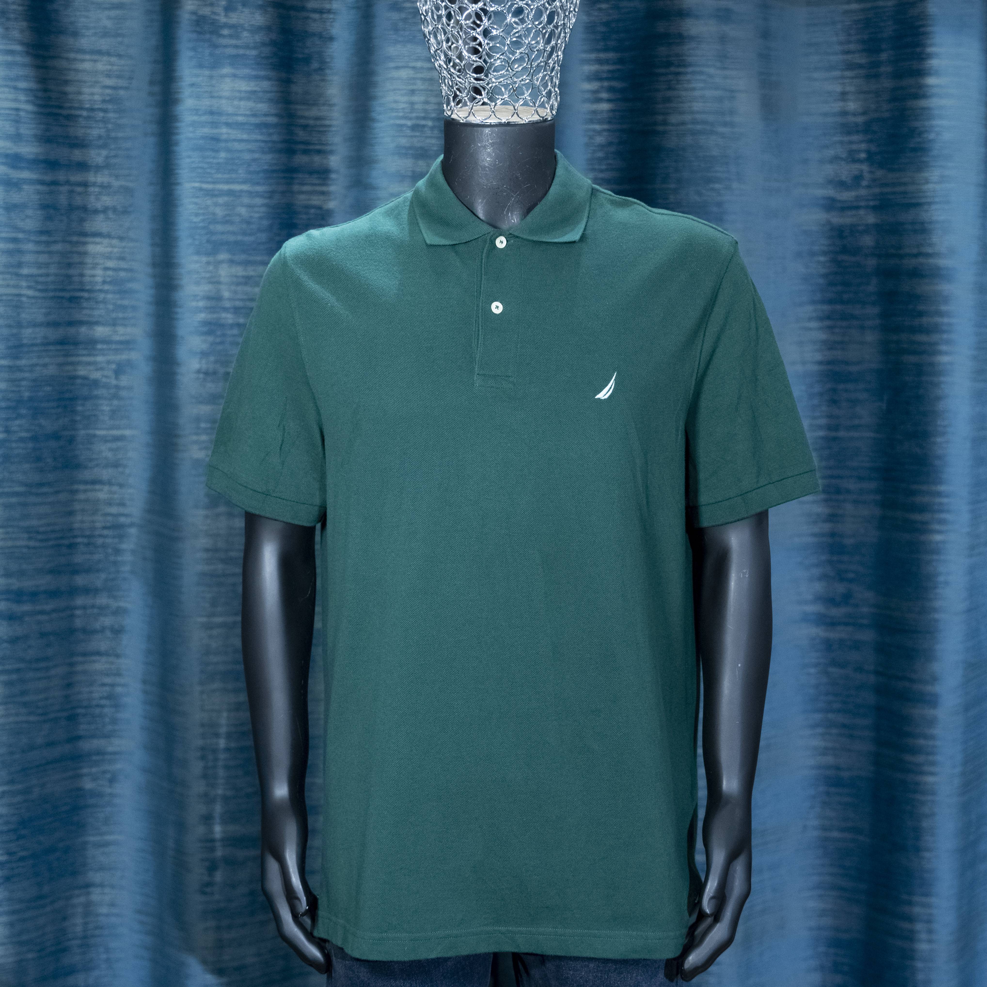 Men's Dark Green Short-Sleeve Polo Shirt