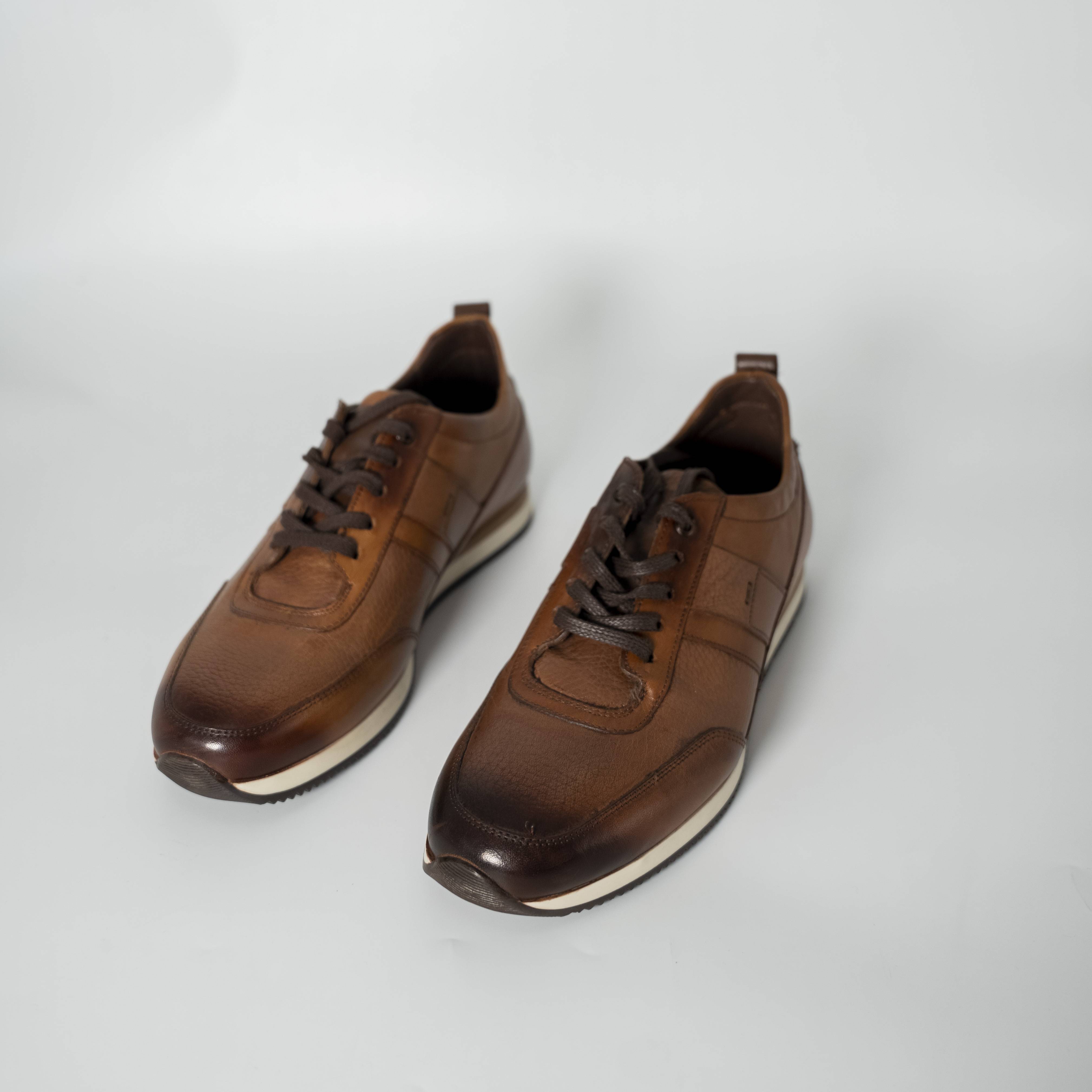 Brown Leather Low-Top for Men