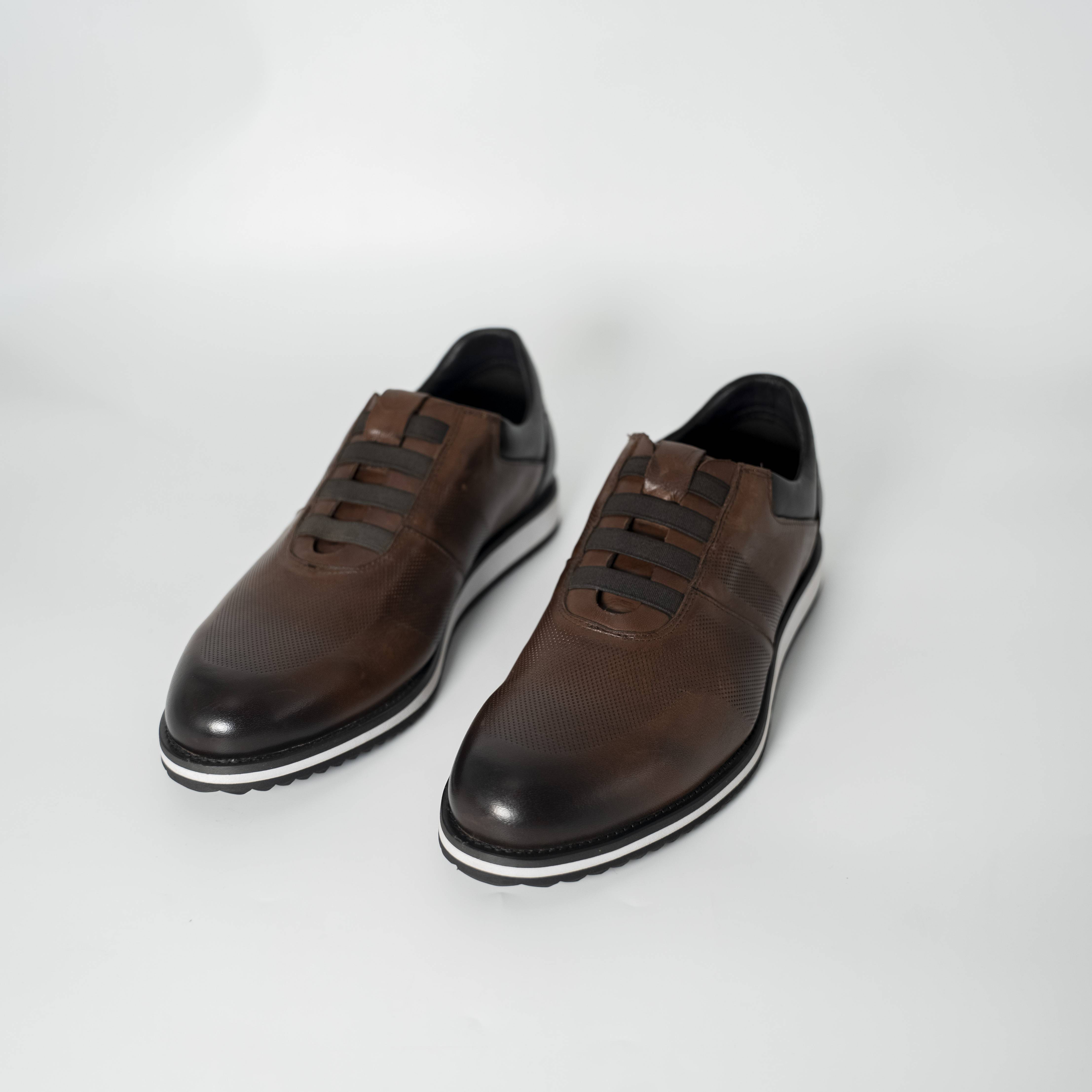 Men's Brown Slip-On Leather Dress Shoes