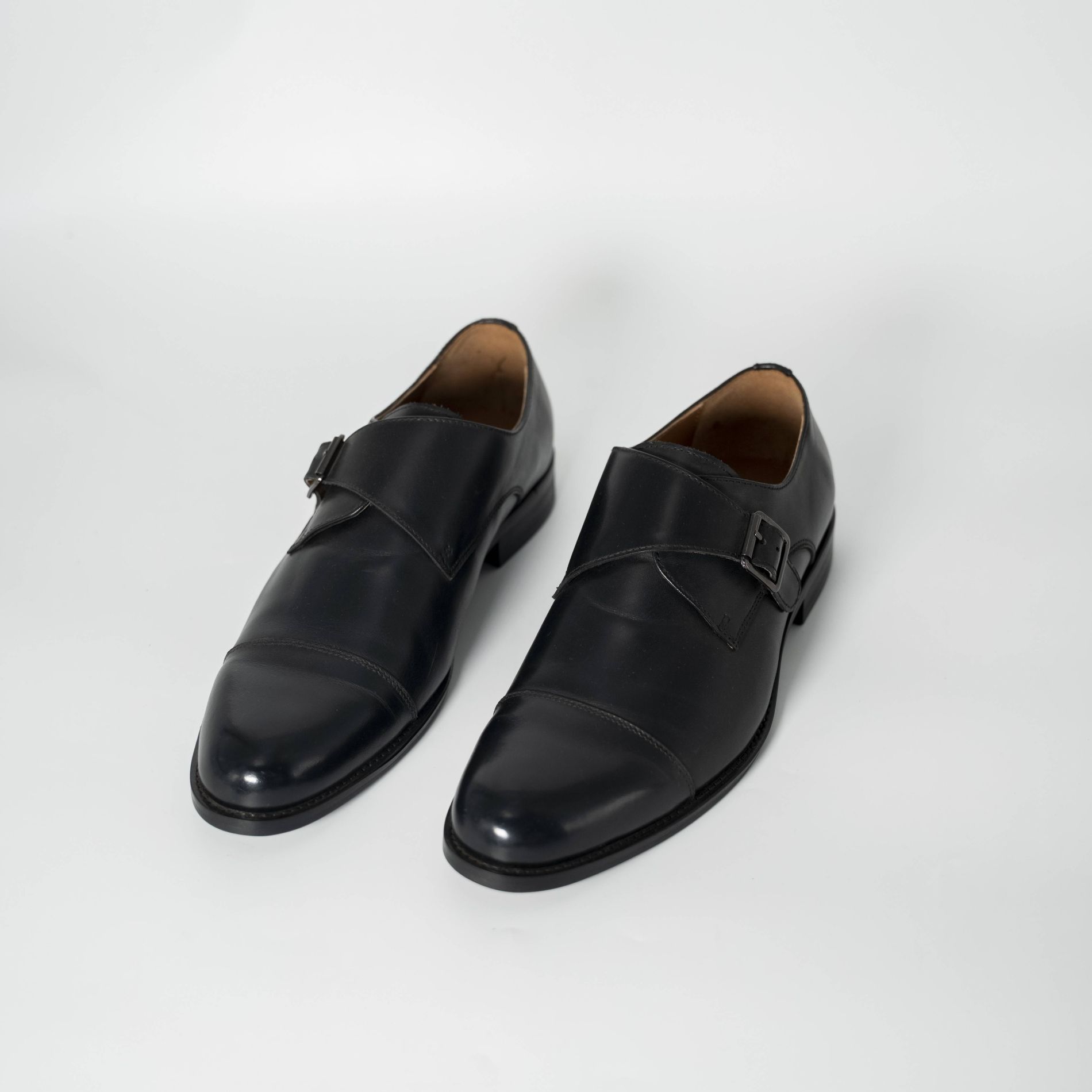 Men's Black Monk Strap Shoes
