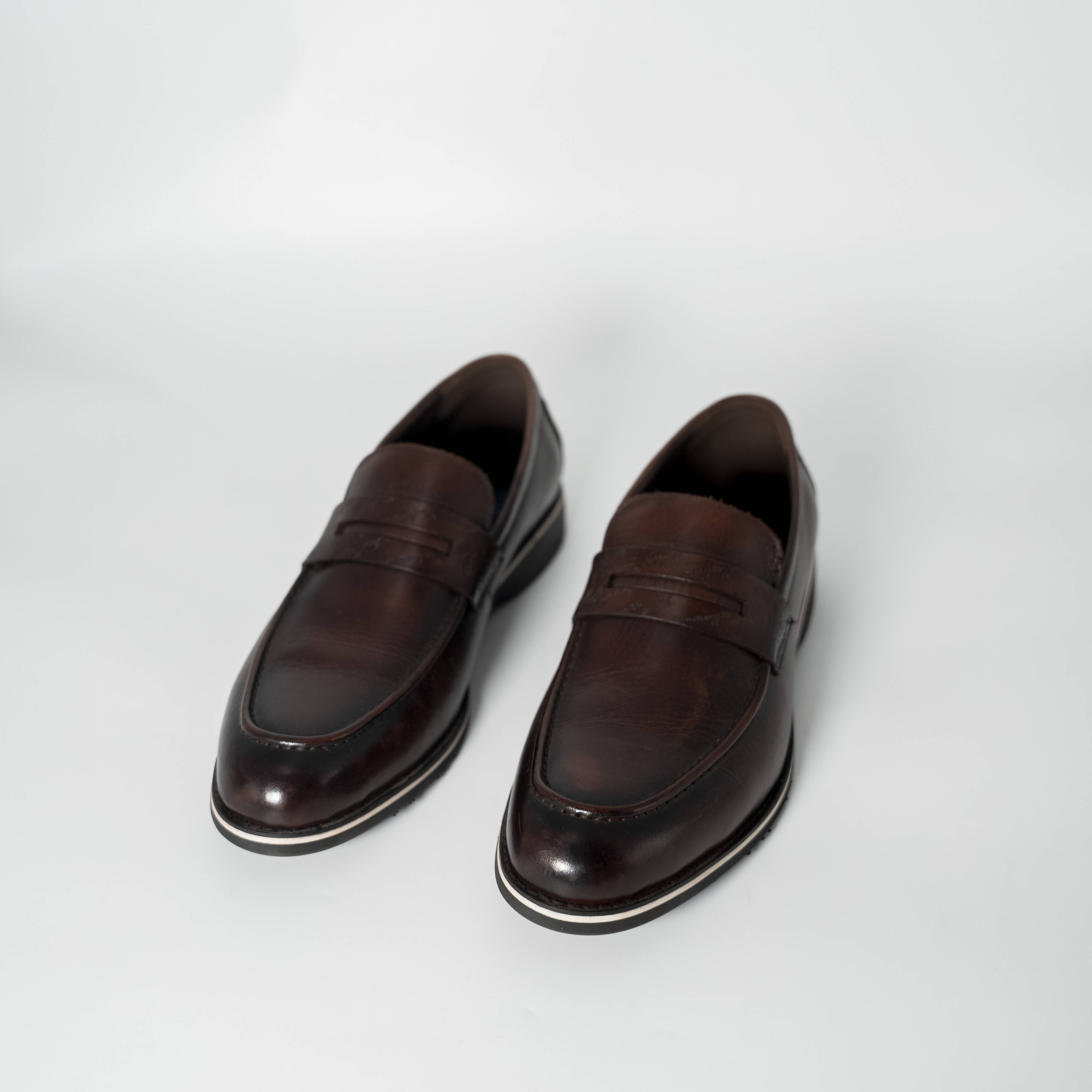 Men's Brown Leather Penny Loafers