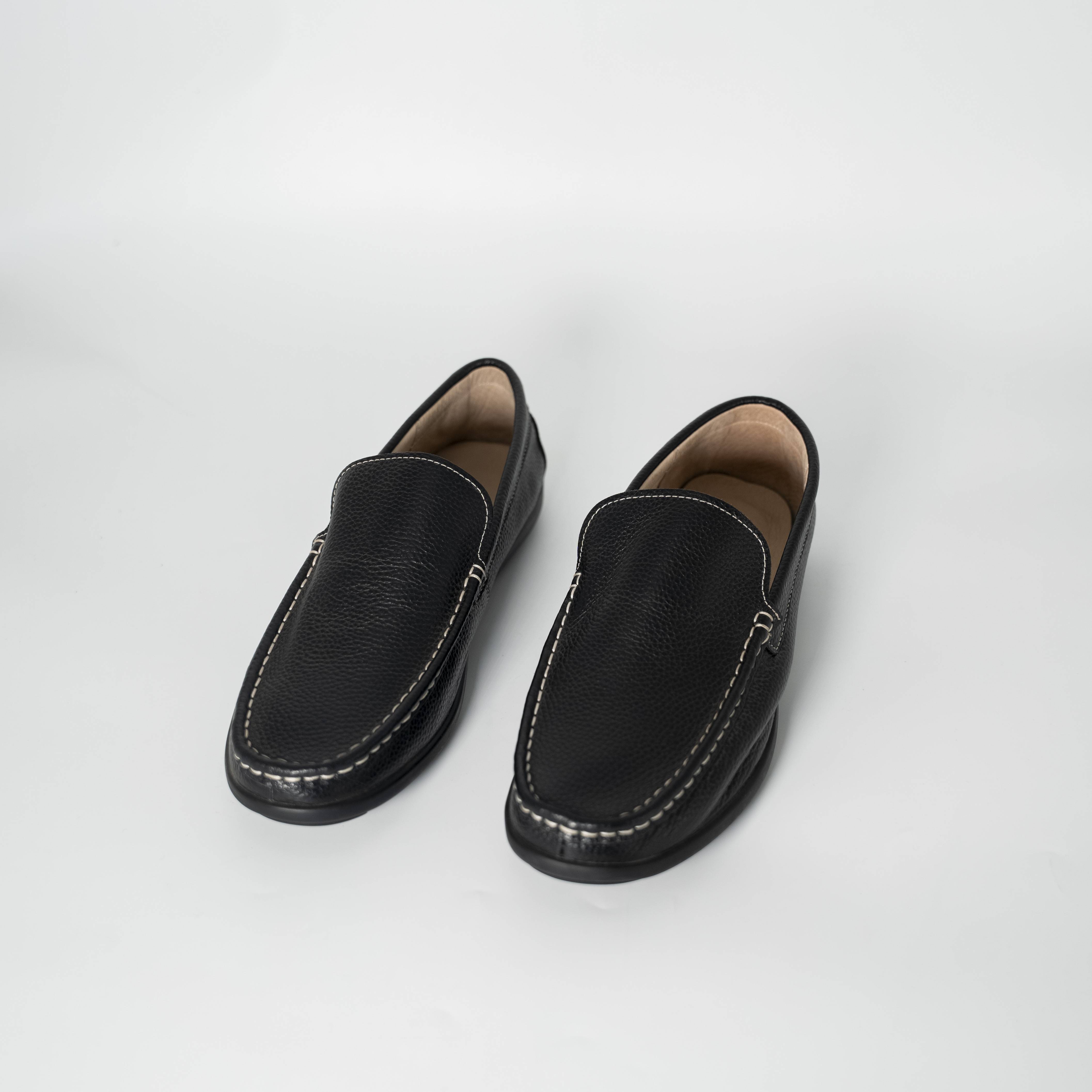 Men's Black Leather Loafers