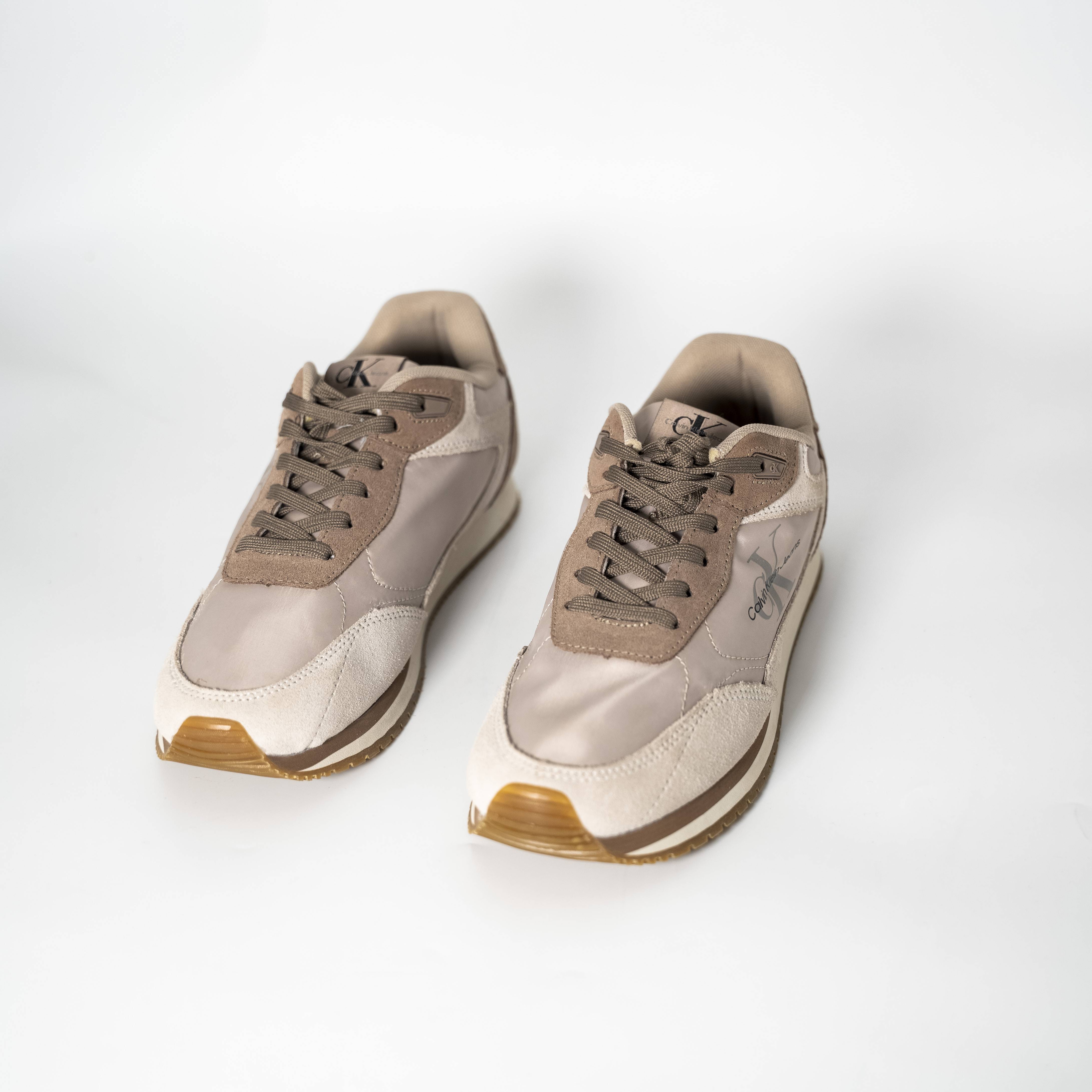 Calvin Klein Men's Beige Retro Runner Sneakers