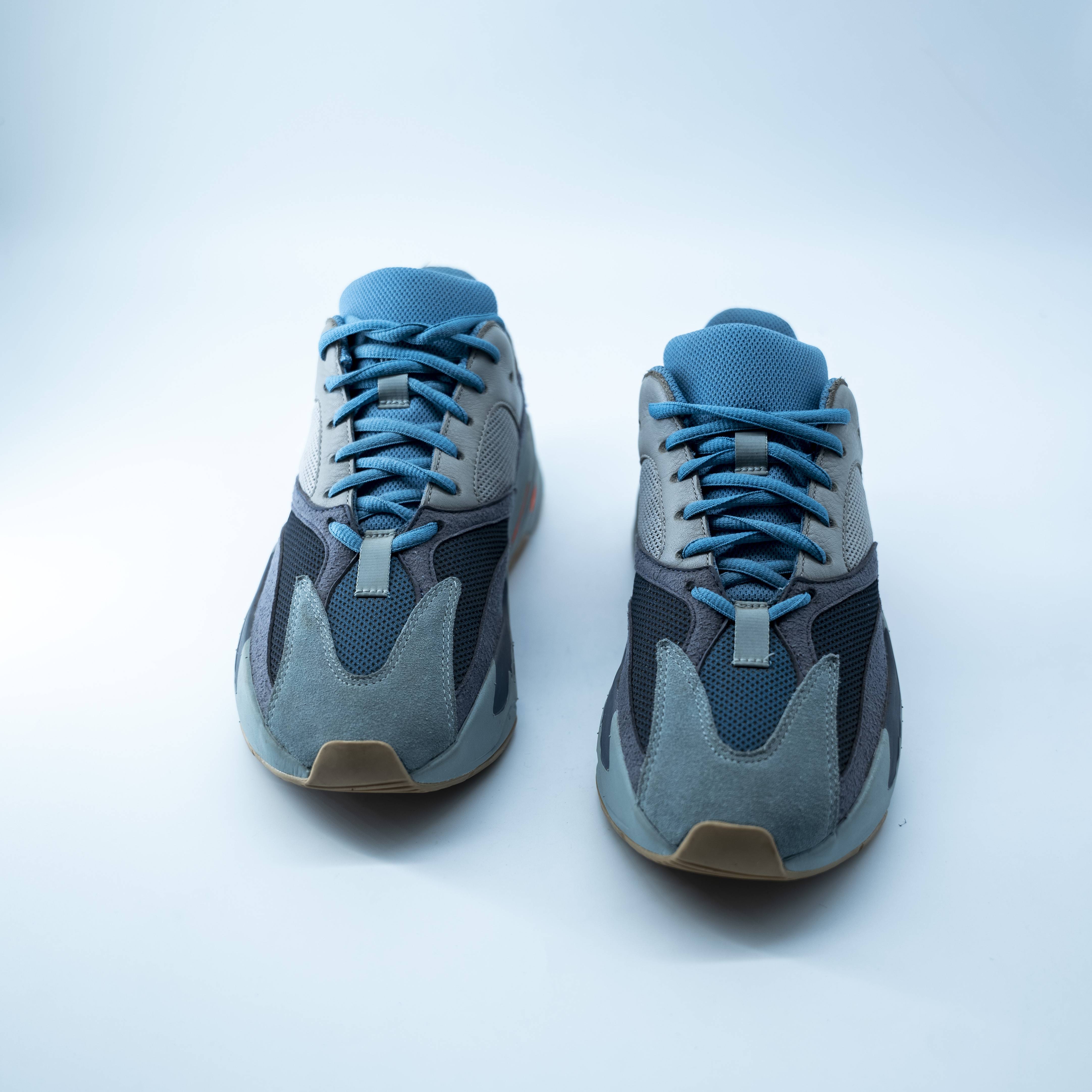 Blue and Gray Trail Running Shoes