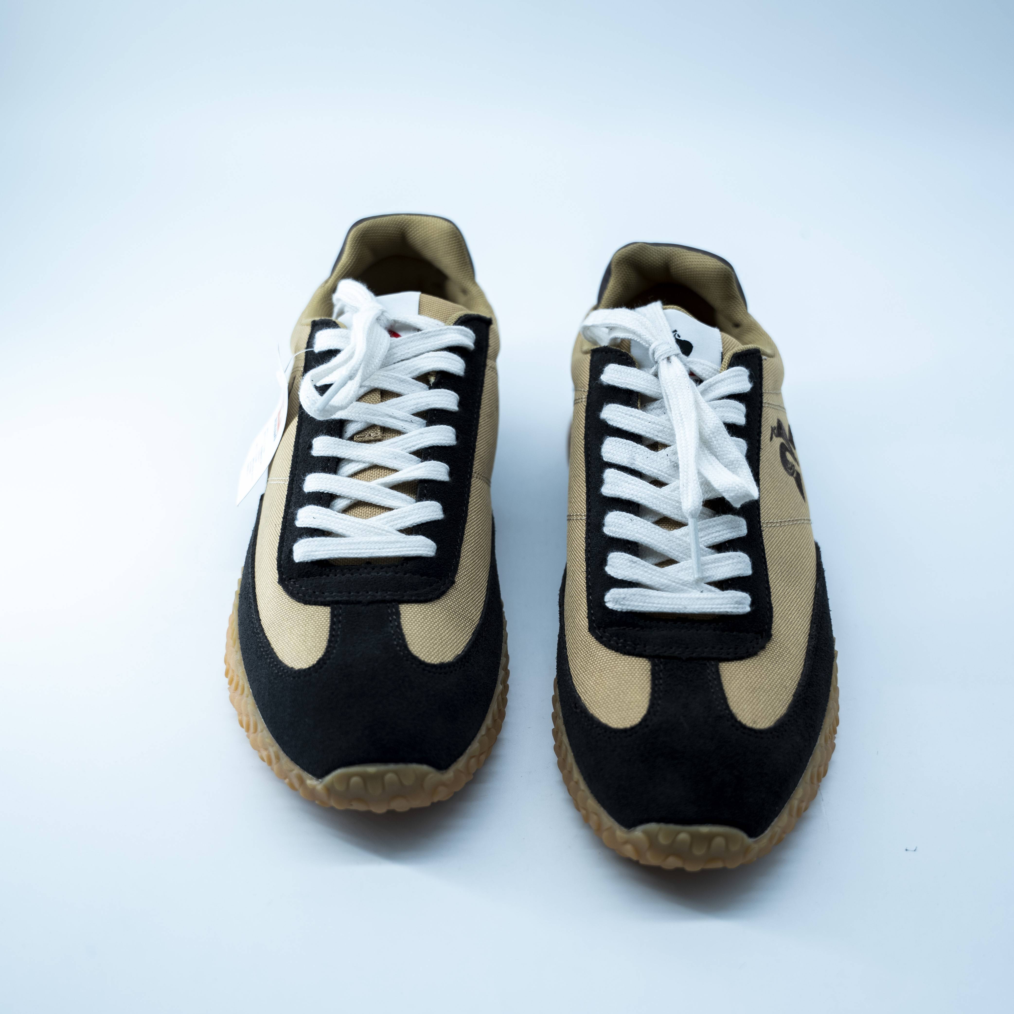 Beige and Black Retro Sneakers