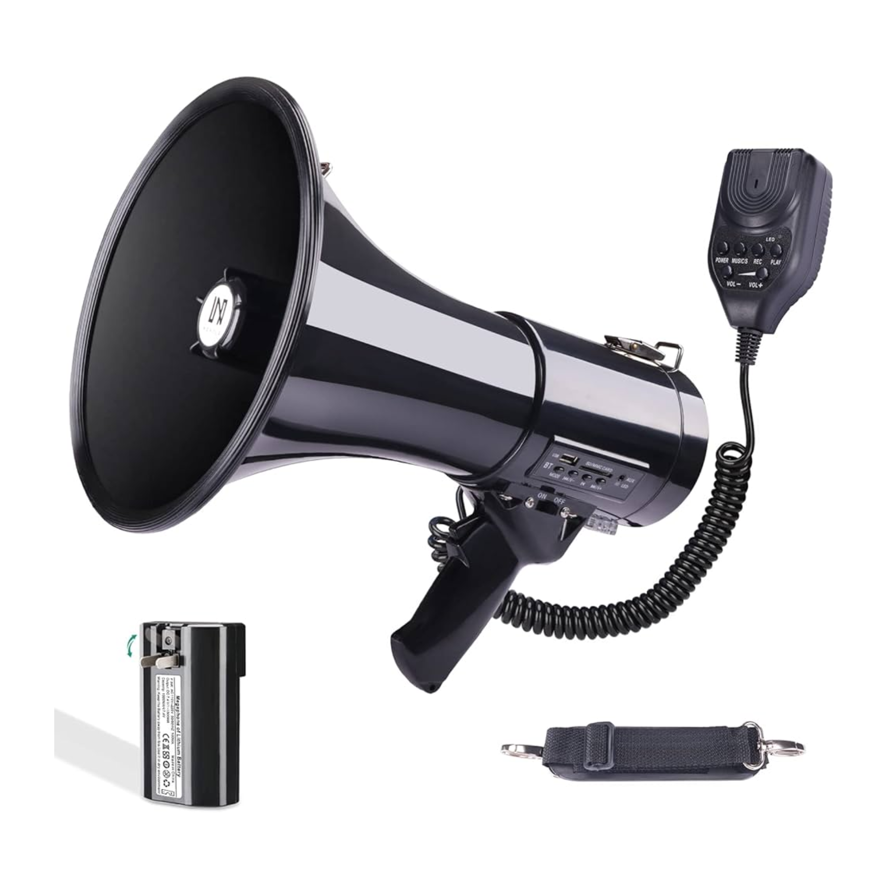 Power megaphone with micraphone M