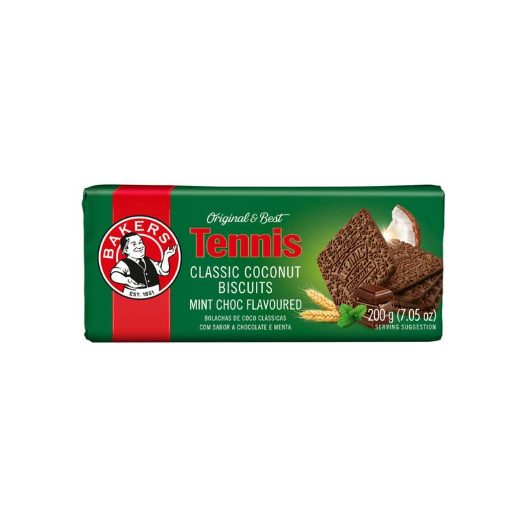 Bakers Tennis Choco mintl 200g biscuit