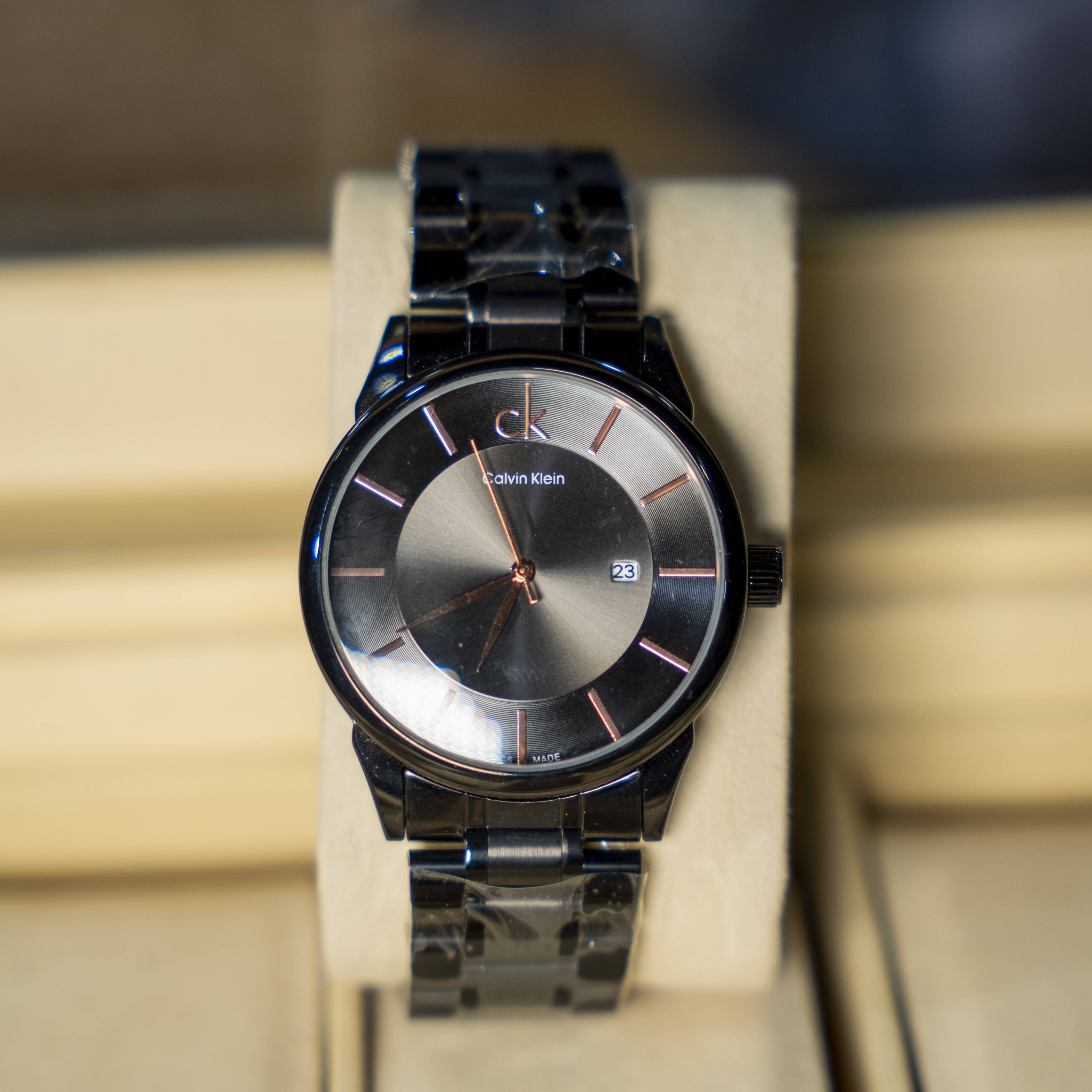 Calvin Klein Black Stainless Steel Date Watch