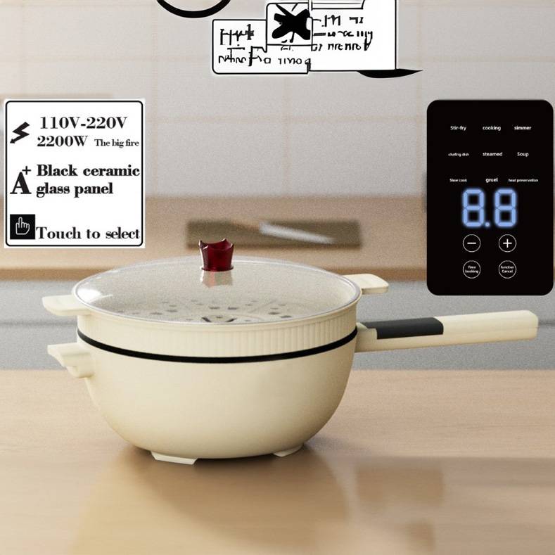 Digital Electric frying pot with steamer XB-415