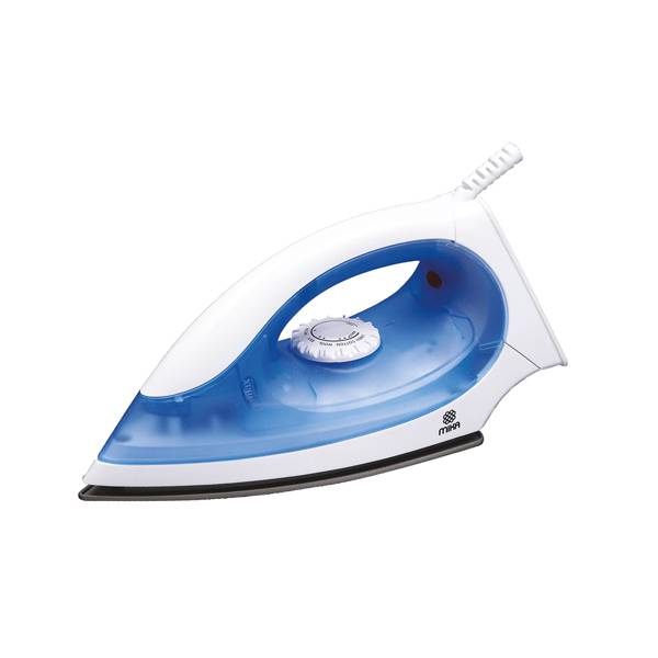 MIKA Dry Iron, Non-Stick Soleplate, White & Blue- MDIR318