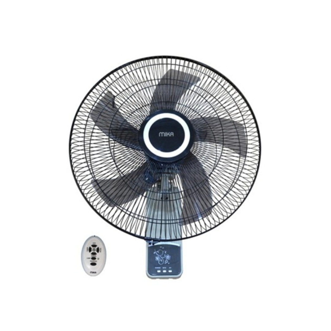 MIKA Wall Fan, 18", With Remote, Grey & Black MFW183RGB