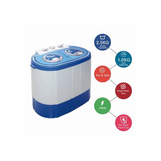 NOBEL SEMI-AUTOMATIC WASHING MACHINE 3 KGS TWIN TUB