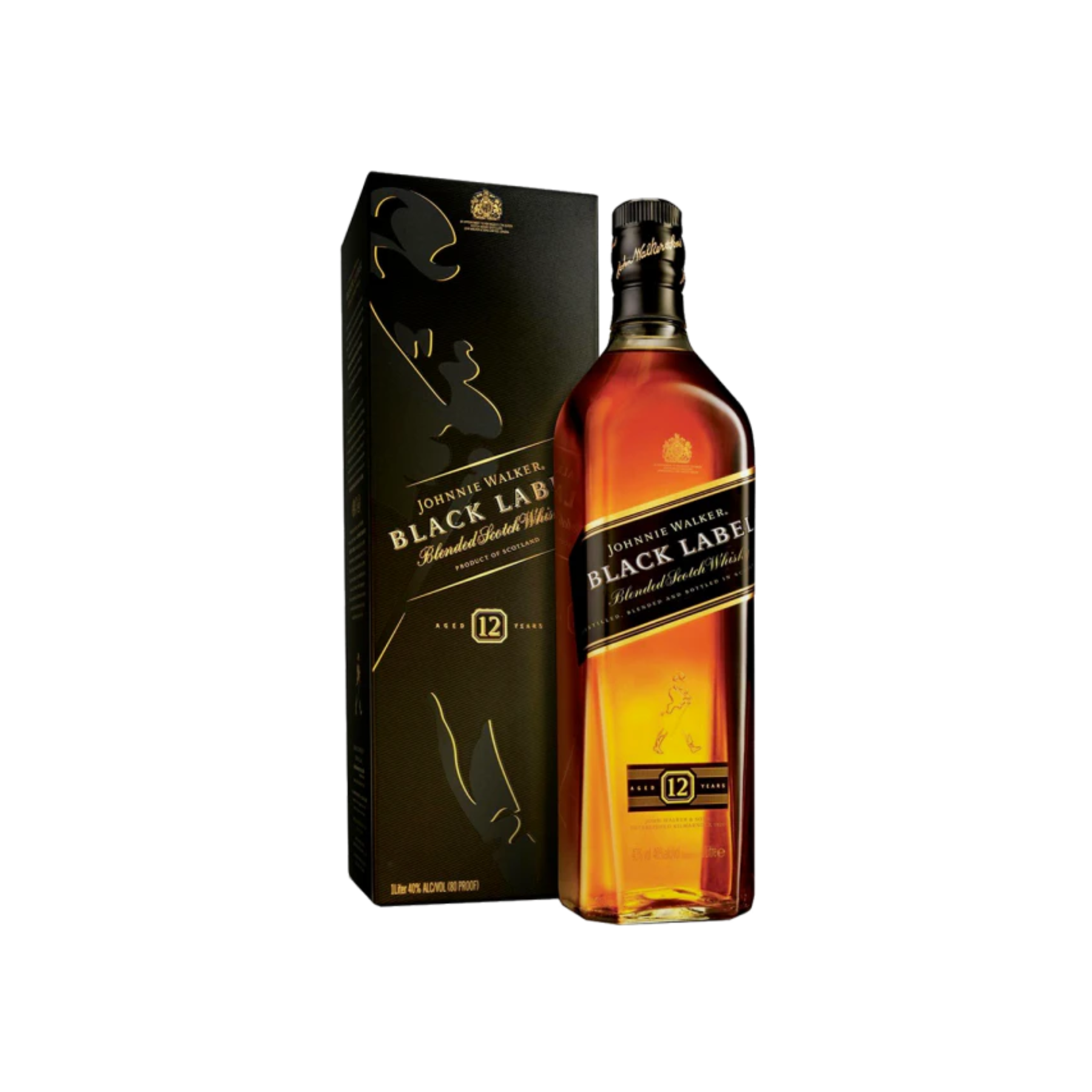 JOHNNIE WALKE BLACK LABEL. BLENDED SCOTCH W John Walker talents AGED 12 YEARS