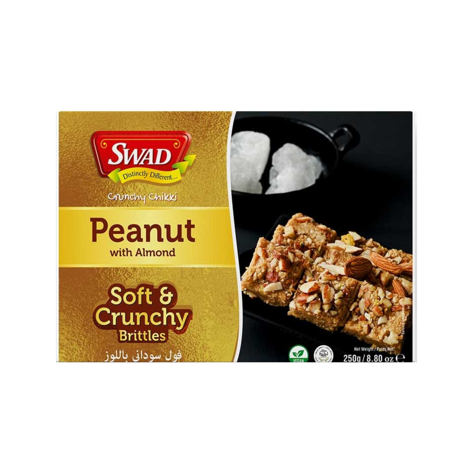 Swad Crunchy Chikki Peanut with Almond Soft & Crunchy Brittles, 250g