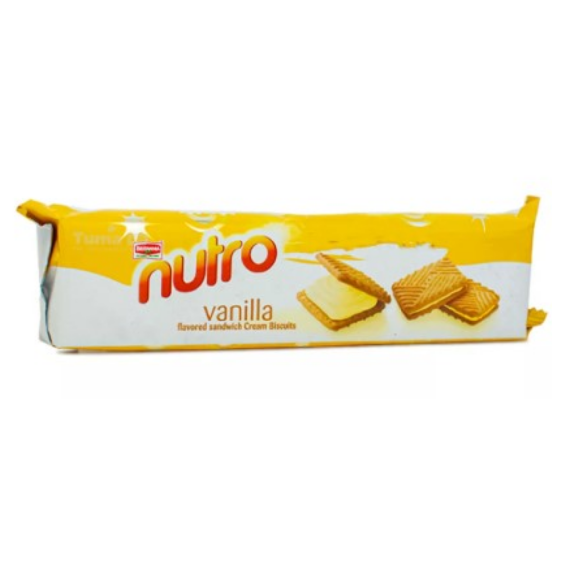 BRITANNIA NUTRO VANILLA FLAVORED SANDWICH CREAM BISCUITS