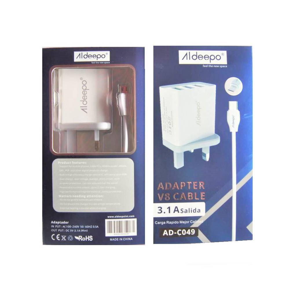 ALDEEPO-3U CHARGER-AD-C049-ADAPTER-WHITE