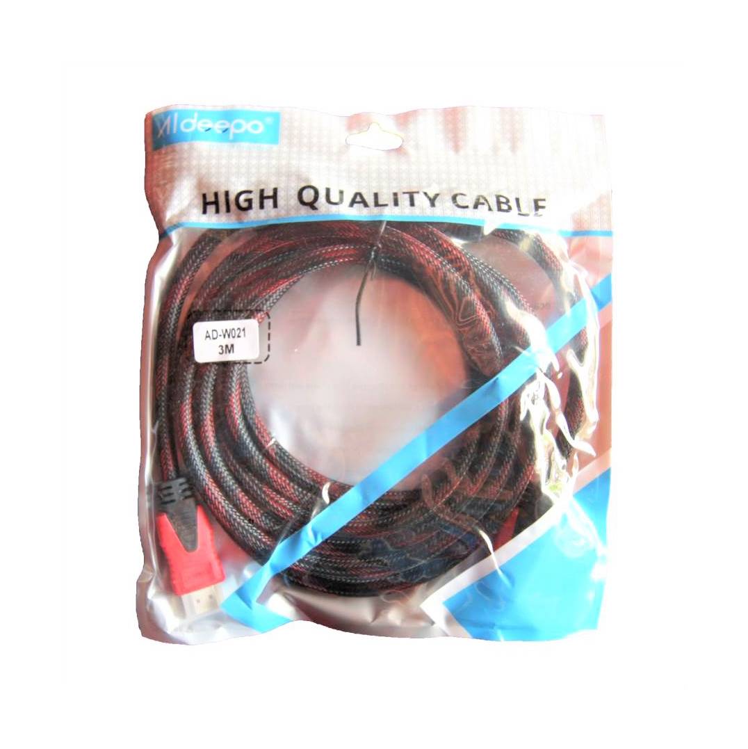 ALDEEPO-AD-W021-HDMI CABLE 3M-RED BLACK