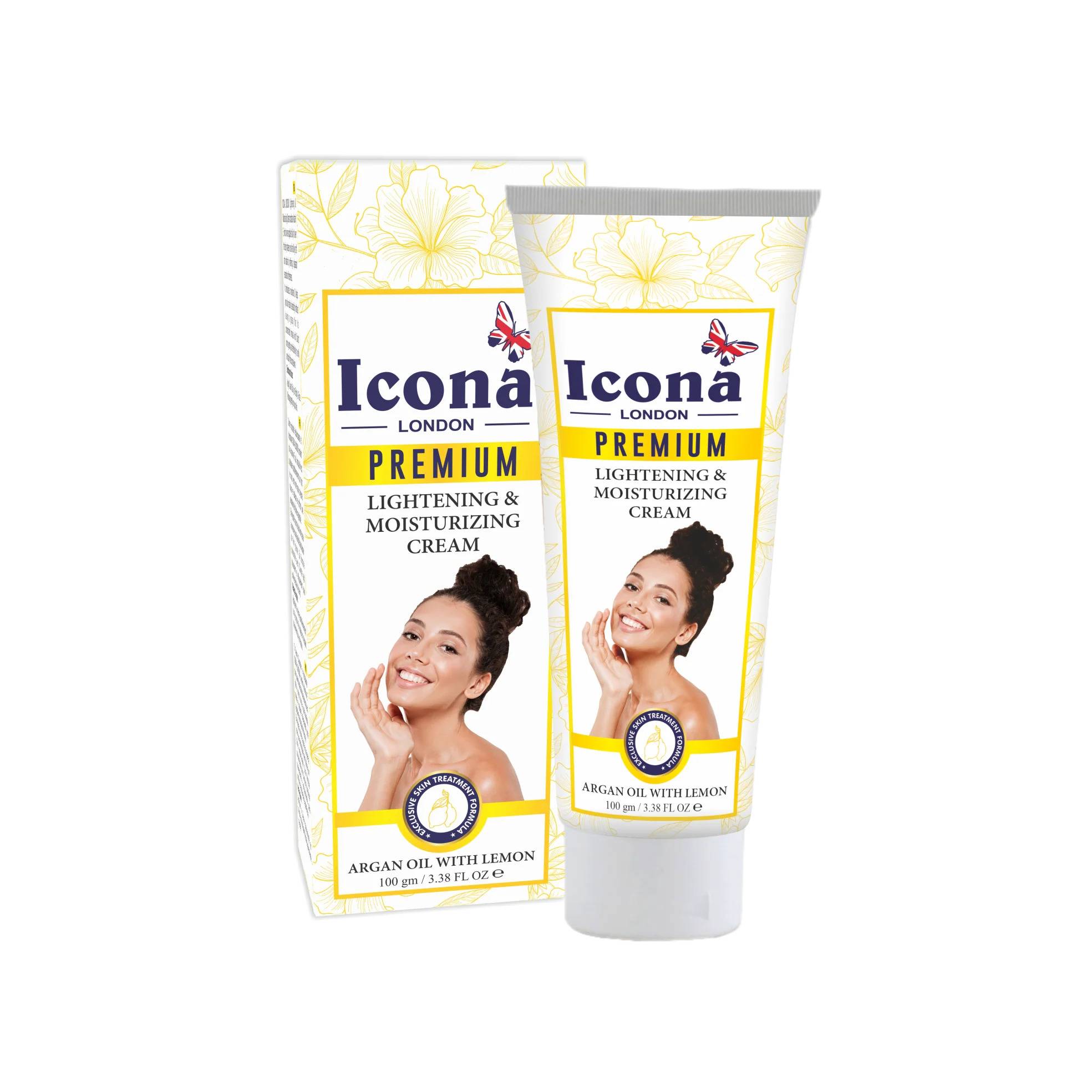 ICONA LONDON PREMIUM LIGHTENING & MOISTURIZING CREAM WITH ARGAN OIL & LEMON 100G