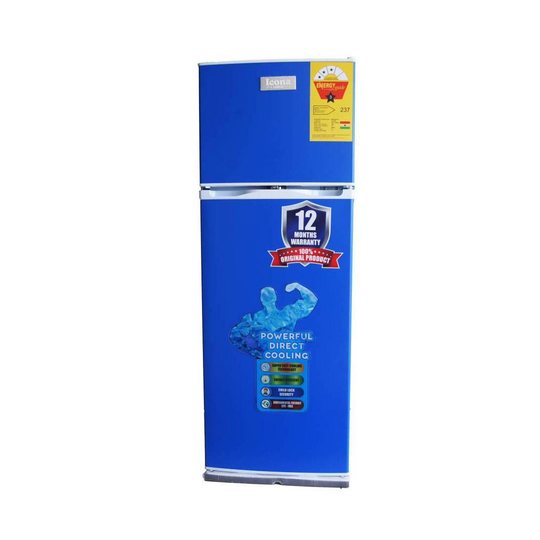 ICONA REFRIGERATOR DOUBLE DOOR 148L-BLUE-ILRF-150DDA