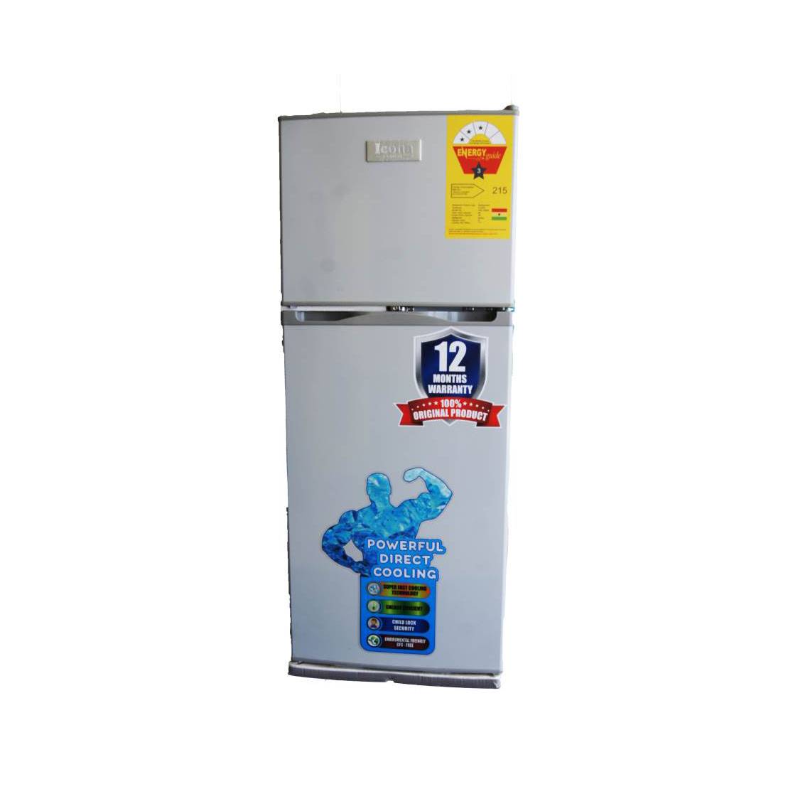 ICONA REFRIGERATOR DOUBLE DOOR 148L-SILVER-ILRF-150DDA