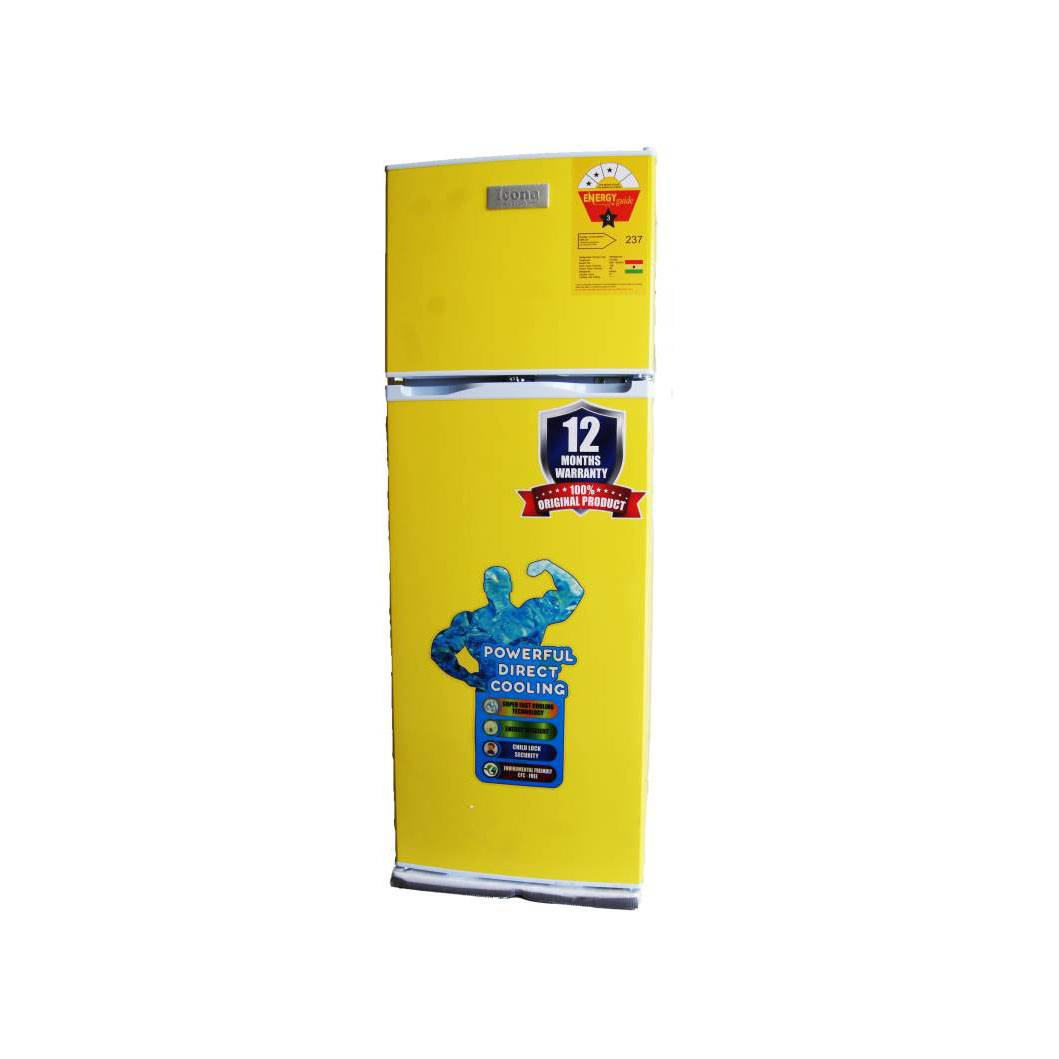 ICONA REFRIGERATOR DOUBLE DOOR 148L-YELLOW-ILRF-150DDA