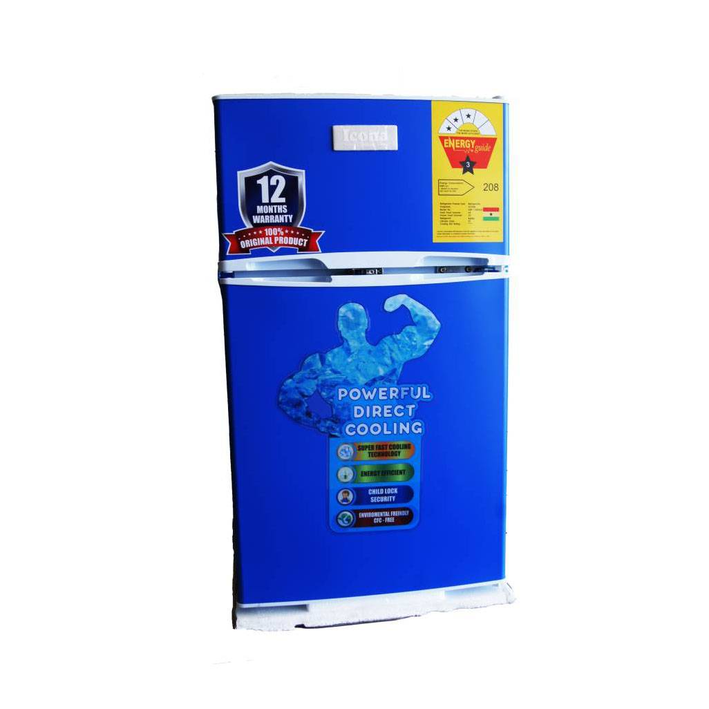 ICONA REFRIGERATOR DOUBLE DOOR 85L-BLUE-ILRF-1000DD