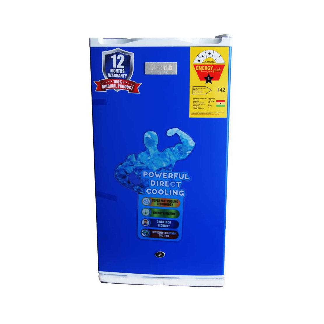 ICONA REFRIGERATOR SINGLE DOOR 92L-BLUE-ILRF-101AA