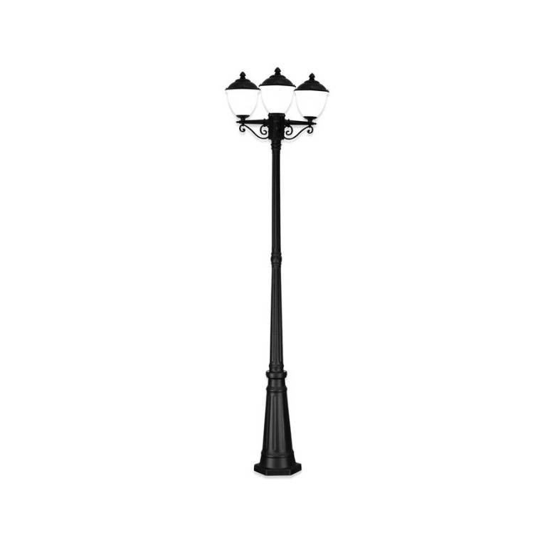 POLE LIGHT PLOE 3*60W E27 OPAL BLACK LL 532P-21-BK