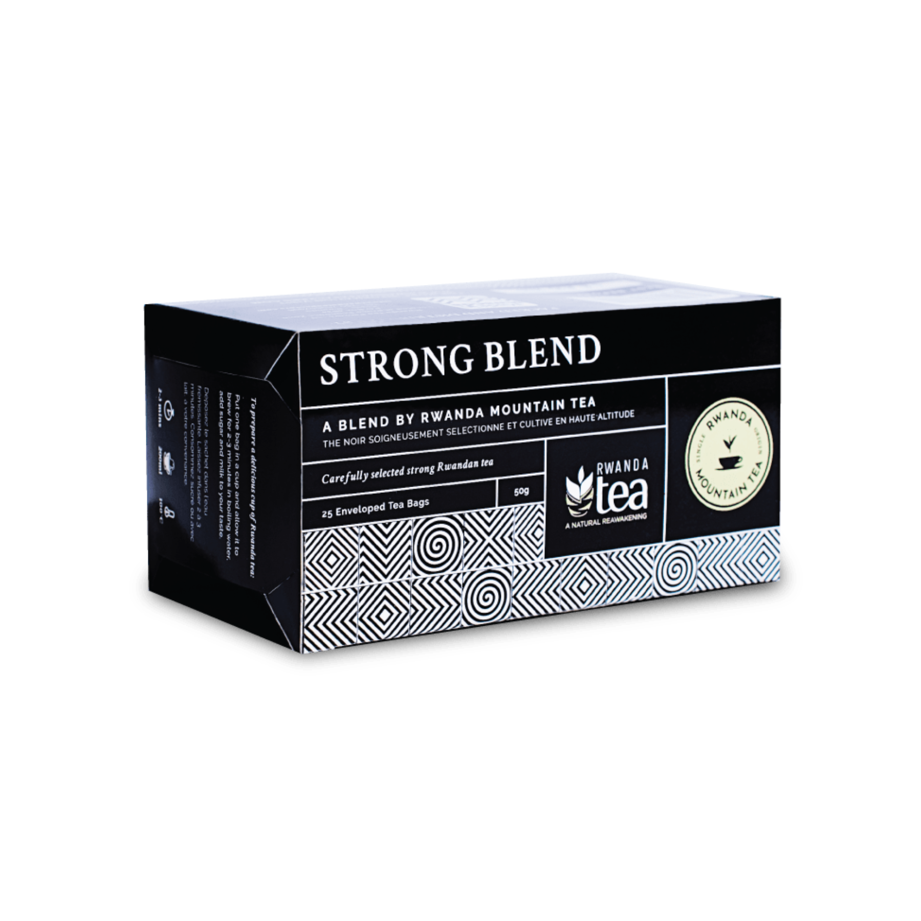 Rwanda Mountain Tea Strong Blend, Strong Rwandan Tea, 25 Enveloped Tea Bags