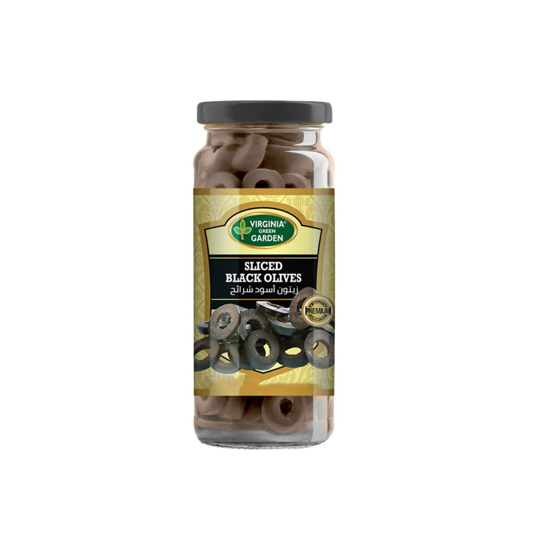 Virginia Green Garden Black Olives, 340g