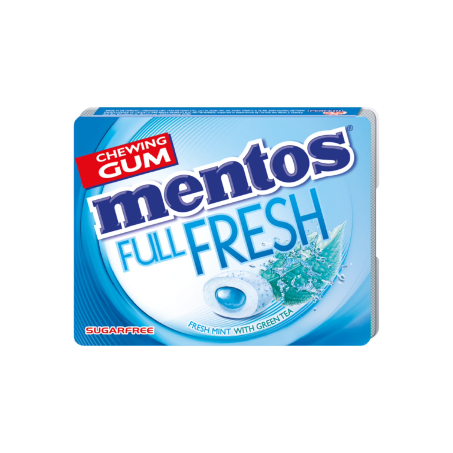 Mentos chewing gum full fresh, fresh mint with green tea sugar free, 14 g, 8 pcs