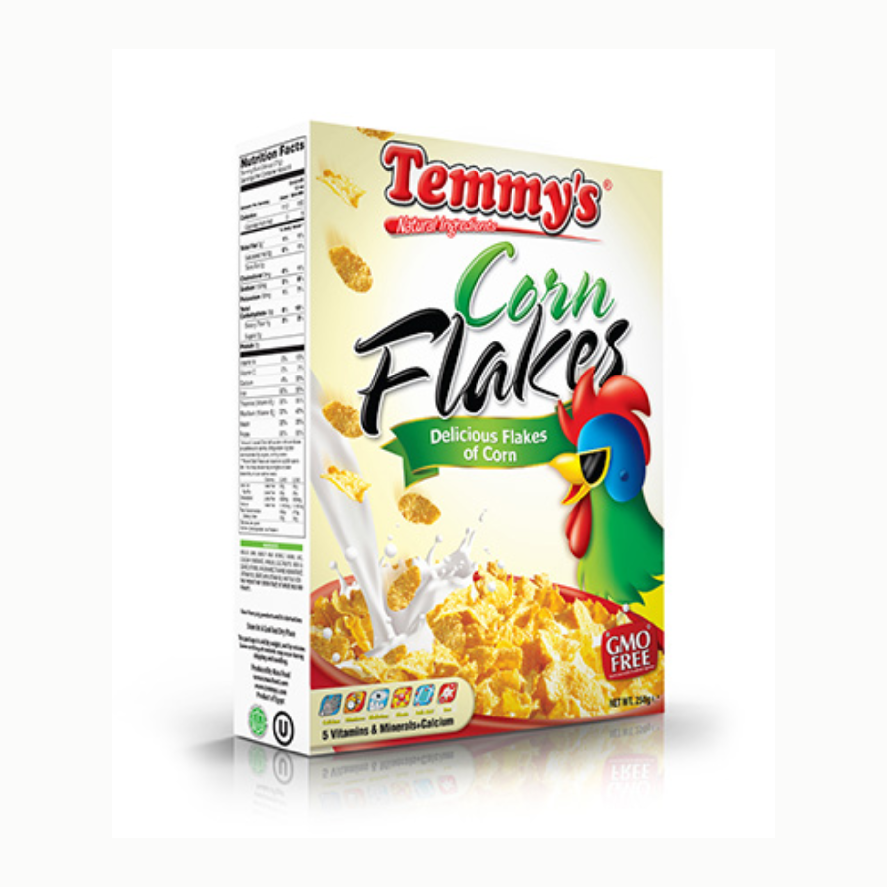 Temmy's Natural Ingredients Corn Flakes, 2 bags inside for freshness, 1kg