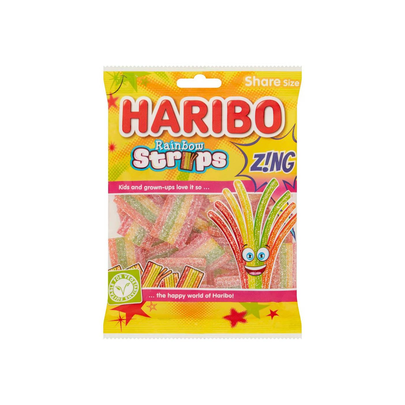 Haribo rainbow strips zing 130g