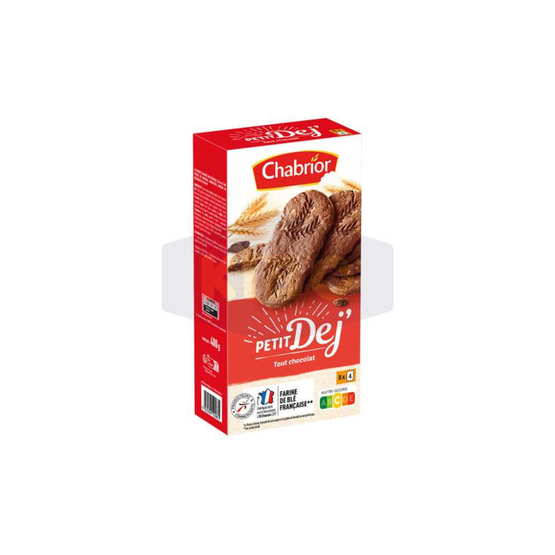 Biscuits Petit dej tout chocolat 400g CHABRIOR