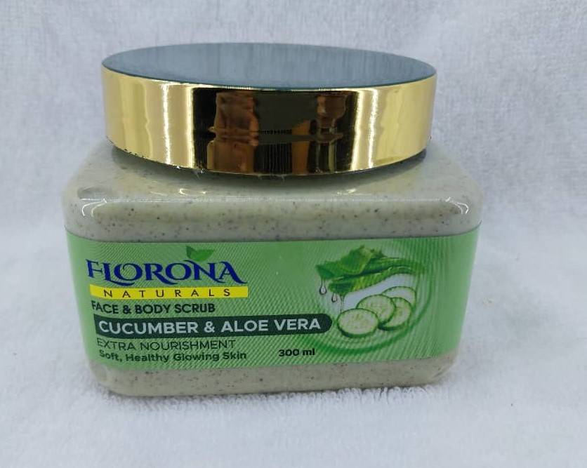 Florona Naturals Face & Body Scrub CUCUMBER & ALOE VERA 300ml