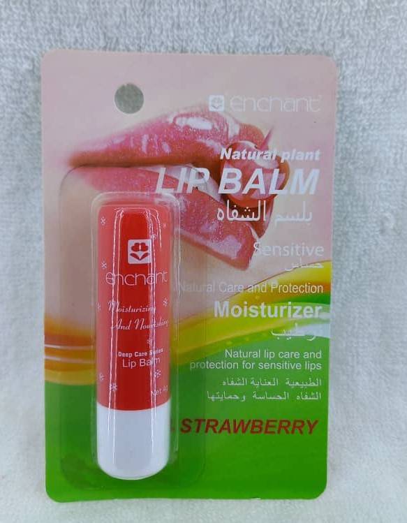 Natural plant Strawberry Lip Balm Moisturizer 4g