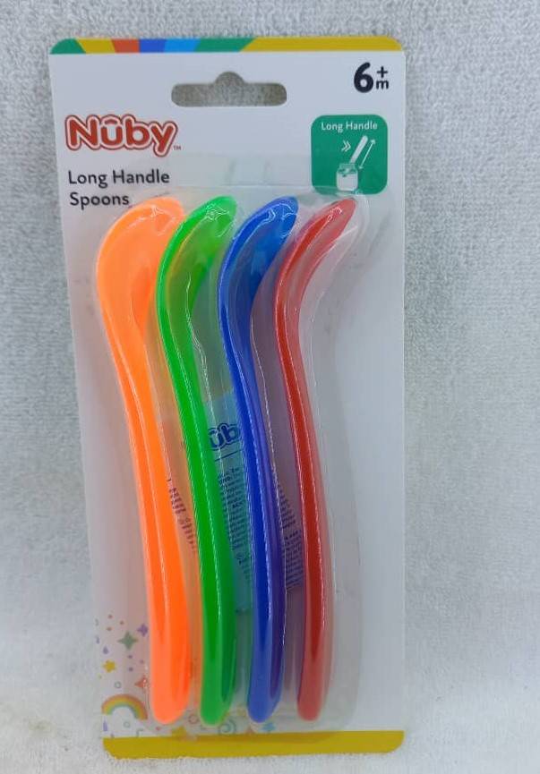 Nûby Long Handle Spoons 6m+ (Cuillères à manche long) 4pcs