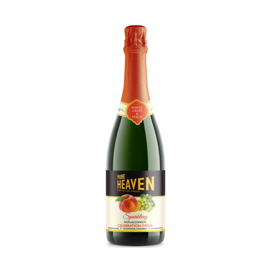 Pure Heaven White Grape & Peach Sparkling Non-Alcoholic Celebration Drink 750ml
