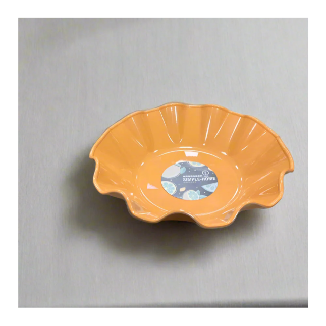 ELEGANT ORANGE SCALLOPED SERVING BOWL WITH 11 INCHES
