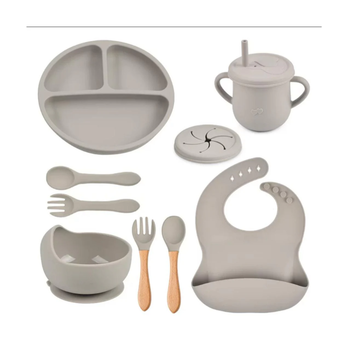 BABY SILICONE FEEDING TABLEWARE 9 IN 1