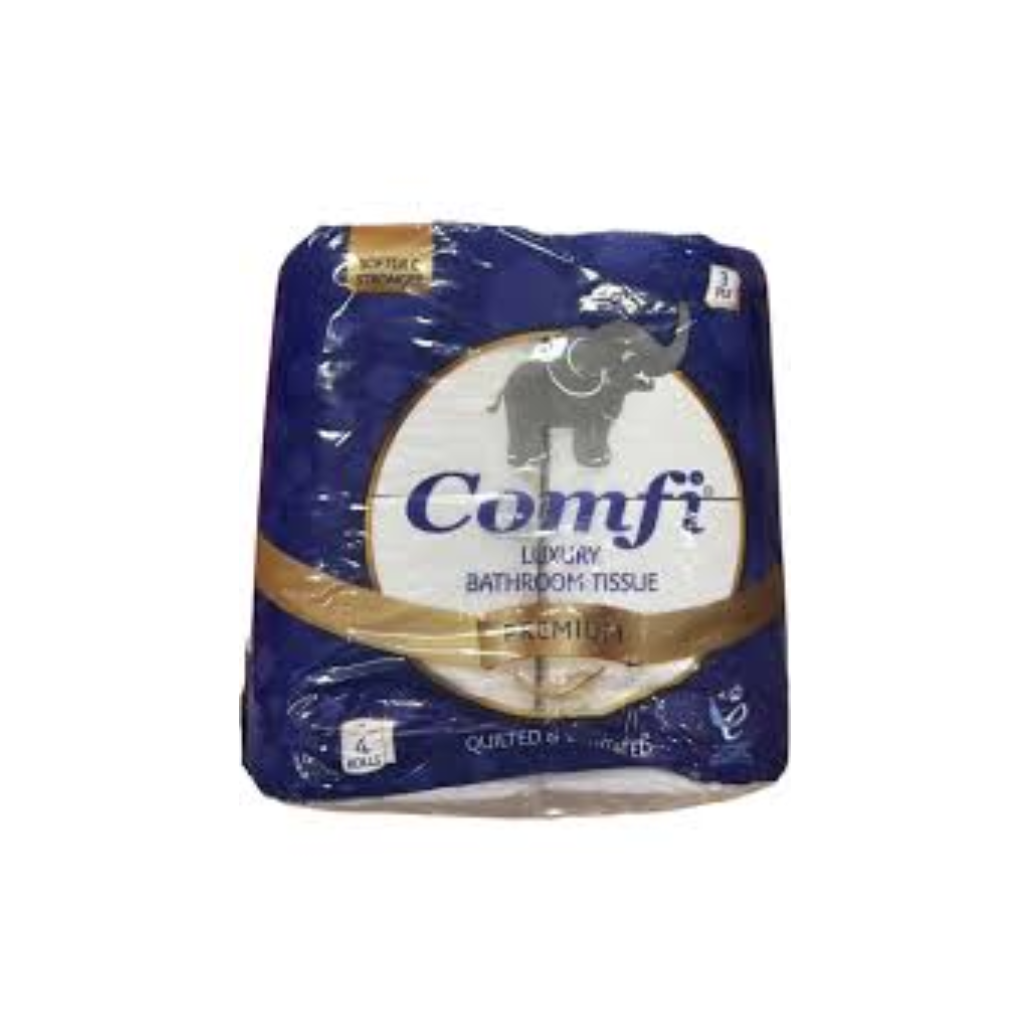 COMFI LUXURY WHITE TOILETTE PAPER- 4 ROLLS- 3 PLYS
