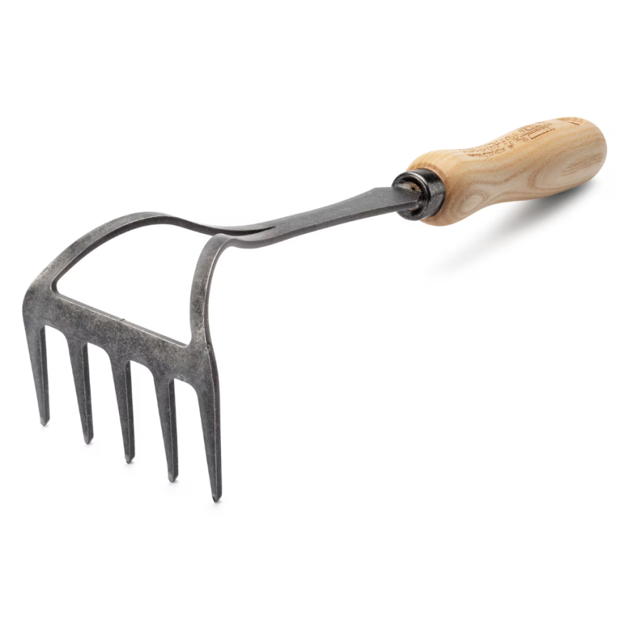 HAND RAKE WOODEN HANDLE