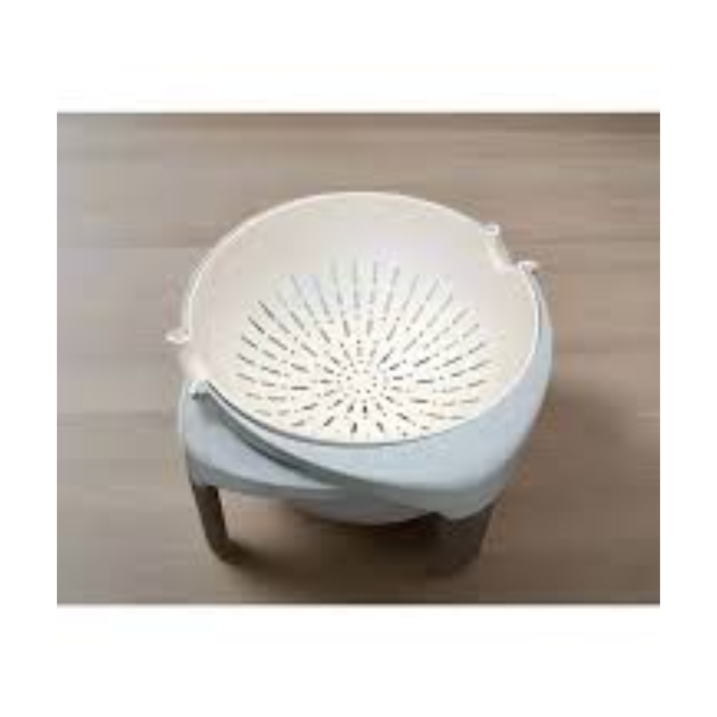 2 IN 1 ROTATING DRAIN BASKET OR DOUBLE LAYER COLANDER BOWL SET