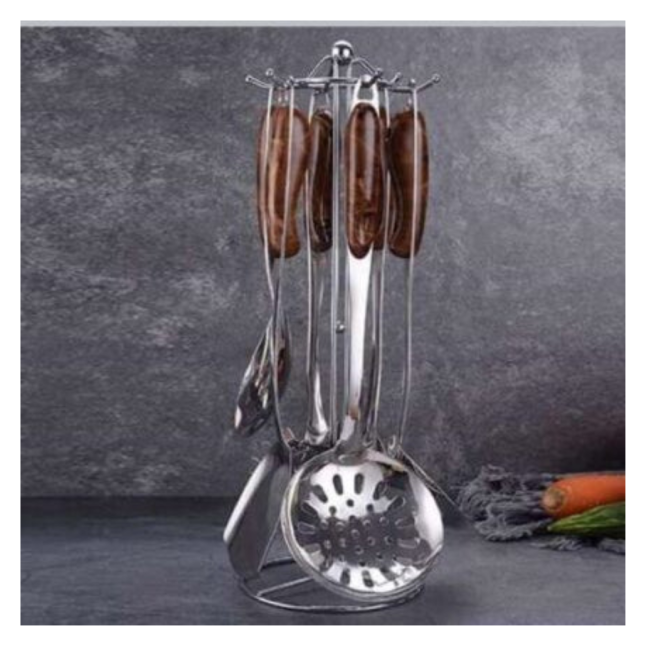 PREMIUM KITCHEN UTENSIL SET WITH ELEGANT STAND MUST HAVE COOKING COMPANION 5PCS