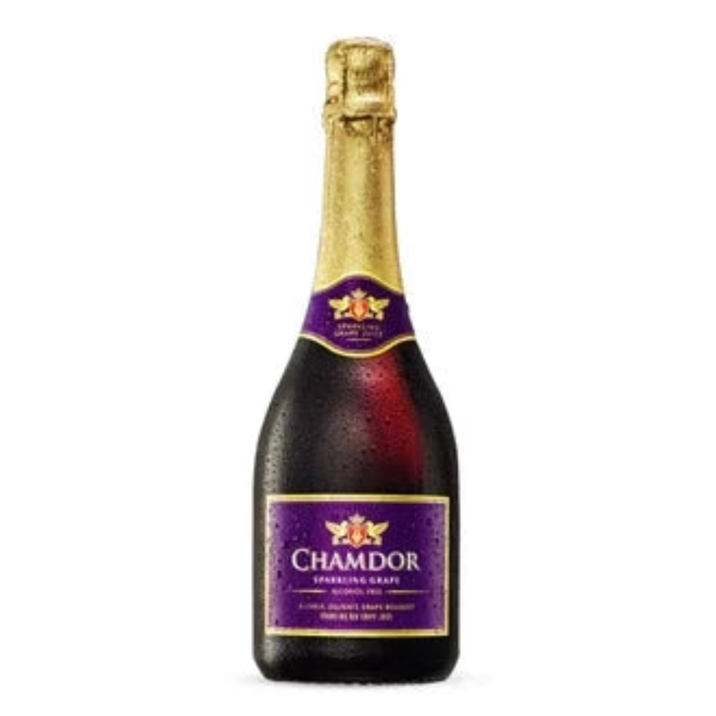 CHAMDOR SPARKLING RED GRAPE WINE, NON ALCOHOLIC, 750ML